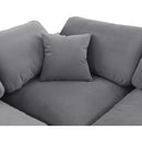 Meridian Comfy Grey Velvet Modular Sofa IMAGE 8