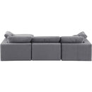 Meridian Comfy Grey Velvet Modular Sectional IMAGE 5