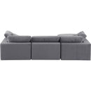 Meridian Comfy Grey Velvet Modular Sectional IMAGE 6