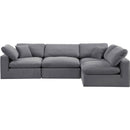 Meridian Comfy Grey Velvet Modular Sectional IMAGE 10