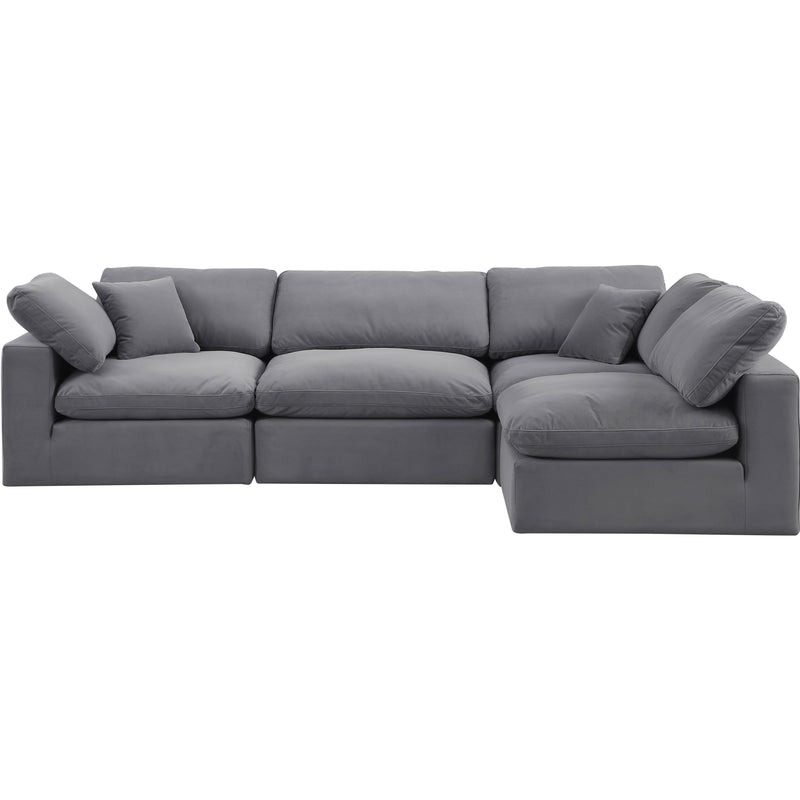 Meridian Comfy Grey Velvet Modular Sectional IMAGE 10