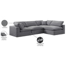 Meridian Comfy Grey Velvet Modular Sectional IMAGE 16