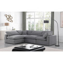 Meridian Comfy Grey Velvet Modular Sectional IMAGE 3
