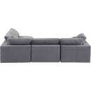 Meridian Comfy Grey Velvet Modular Sectional IMAGE 5