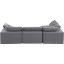 Meridian Comfy Grey Velvet Modular Sectional IMAGE 6