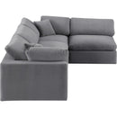 Meridian Comfy Grey Velvet Modular Sectional IMAGE 7