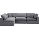 Meridian Comfy Grey Velvet Modular Sectional IMAGE 9