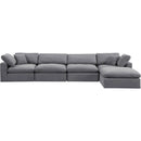 Meridian Comfy Grey Velvet Modular Sectional IMAGE 10