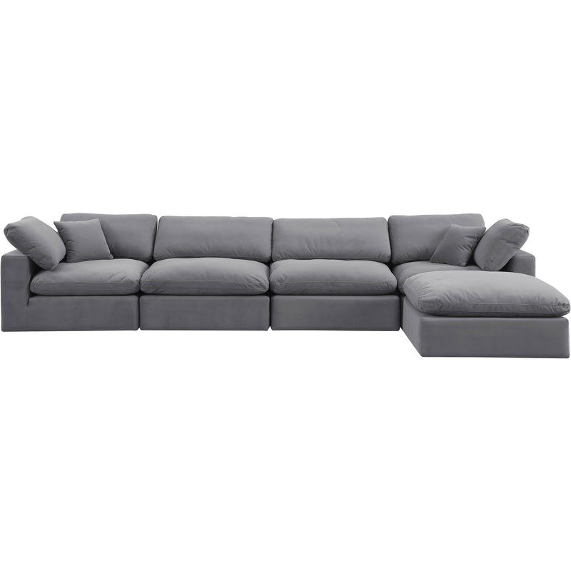 Meridian Comfy Grey Velvet Modular Sectional IMAGE 10