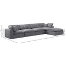 Meridian Comfy Grey Velvet Modular Sectional IMAGE 15