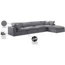 Meridian Comfy Grey Velvet Modular Sectional IMAGE 16
