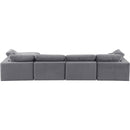 Meridian Comfy Grey Velvet Modular Sectional IMAGE 5