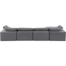 Meridian Comfy Grey Velvet Modular Sectional IMAGE 6