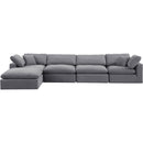 Meridian Comfy Grey Velvet Modular Sectional IMAGE 9
