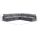 Meridian Comfy Grey Velvet Modular Sectional IMAGE 10