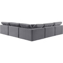 Meridian Comfy Grey Velvet Modular Sectional IMAGE 3