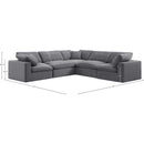 Meridian Comfy Grey Velvet Modular Sectional IMAGE 10