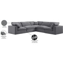 Meridian Comfy Grey Velvet Modular Sectional IMAGE 11
