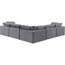 Meridian Comfy Grey Velvet Modular Sectional IMAGE 3