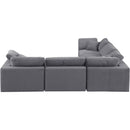 Meridian Comfy Grey Velvet Modular Sectional IMAGE 5