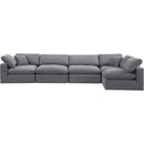 Meridian Comfy Grey Velvet Modular Sectional IMAGE 10