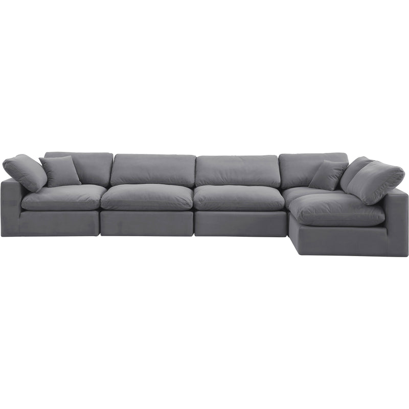Meridian Comfy Grey Velvet Modular Sectional IMAGE 10