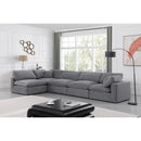 Meridian Comfy Grey Velvet Modular Sectional IMAGE 3