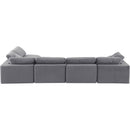 Meridian Comfy Grey Velvet Modular Sectional IMAGE 5