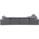 Meridian Comfy Grey Velvet Modular Sectional IMAGE 6