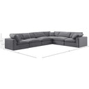 Meridian Comfy Grey Velvet Modular Sectional IMAGE 10