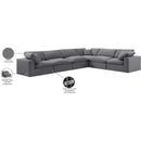 Meridian Comfy Grey Velvet Modular Sectional IMAGE 11