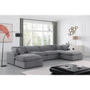 Meridian Comfy Grey Velvet Modular Sectional IMAGE 2