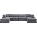 Meridian Comfy Grey Velvet Modular Sectional IMAGE 4