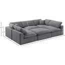 Meridian Comfy Grey Velvet Modular Sectional IMAGE 10