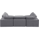 Meridian Comfy Grey Velvet Modular Sectional IMAGE 3