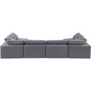 Meridian Comfy Grey Velvet Modular Sectional IMAGE 3