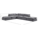 Meridian Comfy Grey Velvet Modular Sectional IMAGE 10