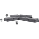 Meridian Comfy Grey Velvet Modular Sectional IMAGE 11