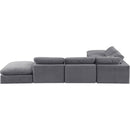 Meridian Comfy Grey Velvet Modular Sectional IMAGE 3