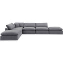 Meridian Comfy Grey Velvet Modular Sectional IMAGE 4