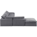 Meridian Comfy Grey Velvet Modular Sectional IMAGE 5