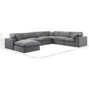 Meridian Comfy Grey Velvet Modular Sectional IMAGE 10
