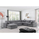Meridian Comfy Grey Velvet Modular Sectional IMAGE 2