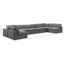 Meridian Comfy Grey Velvet Modular Sectional IMAGE 10