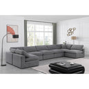 Meridian Comfy Grey Velvet Modular Sectional IMAGE 2