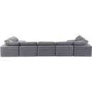 Meridian Comfy Grey Velvet Modular Sectional IMAGE 3
