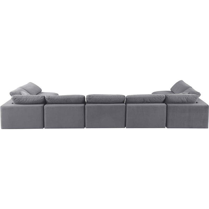Meridian Comfy Grey Velvet Modular Sectional IMAGE 3