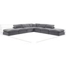 Meridian Comfy Grey Velvet Modular Sectional IMAGE 10