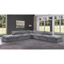 Meridian Comfy Grey Velvet Modular Sectional IMAGE 2