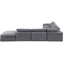 Meridian Comfy Grey Velvet Modular Sectional IMAGE 3